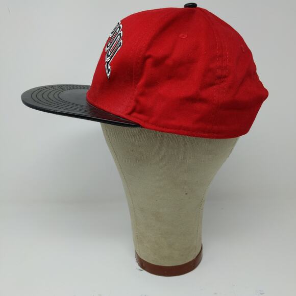 Marvel Deadpool Flat Bill Snapback Hat Embroidered Logo Spell Out Red Black - Picture 5 of 10